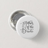 Fancy moeder van de Bride Hand Lettered Button (Voorkant /achterkant)