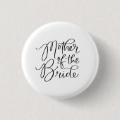 Fancy moeder van de Bride Hand Lettered Button (Voorkant)