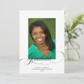 Fancy monochrome Afstuderen foto-aankondiging Aankondiging (Staand voorkant)