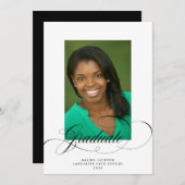 Fancy monochrome Afstuderen foto-aankondiging Aankondiging (Voorkant / Achterkant)