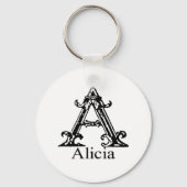 Fancy monogram: Alicia Sleutelhanger (Voorkant)