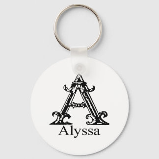 Fancy monogram: Alyssa Sleutelhanger