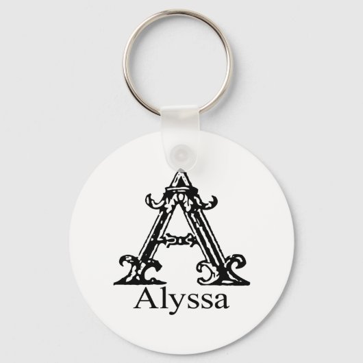 Fancy monogram: Alyssa Sleutelhanger (Voorkant)