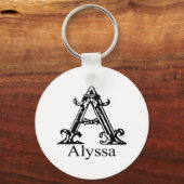 Fancy monogram: Alyssa Sleutelhanger (Voorkant)