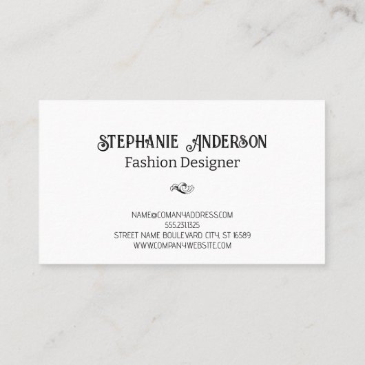 Fancy monogram | ANTIEK LIJST Visitekaartje (Achterkant)