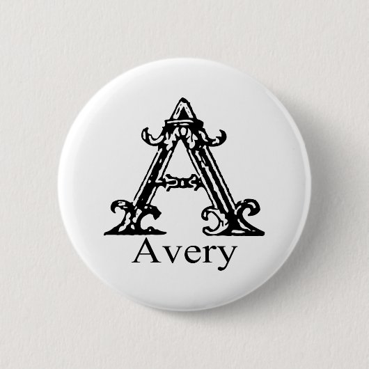 Fancy monogram: Avery Ronde Button 5,7 Cm (Voorkant)