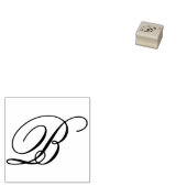 Fancy monogram Calligrafie Letter B Rubberstempel (Gestempeld)