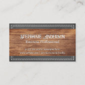 Fancy monogram | Dubbel gelaagd leder | Hout Visitekaartje (Achterkant)