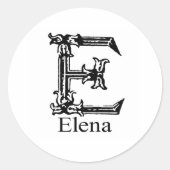 Fancy Monogram: Elena Ronde Sticker (Voorkant)