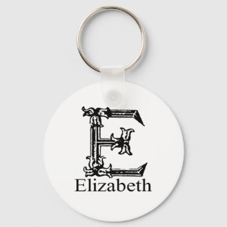 Fancy monogram: Elizabeth Sleutelhanger