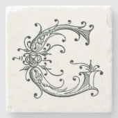  Fancy monogram "G" Stenen Onderzetter (Voorkant)
