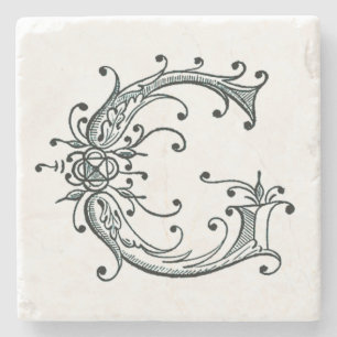 Fancy monogram "G" Stenen Onderzetter