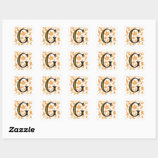 Fancy Monogram ‘G’ - Sticker (Vel)