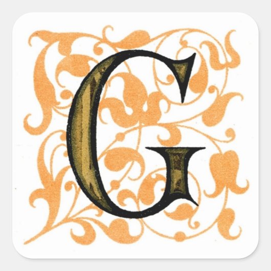 Fancy Monogram ‘G’ - Sticker (Voorkant)