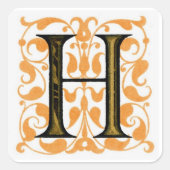 Fancy  monogram "H" - Sticker (Voorkant)