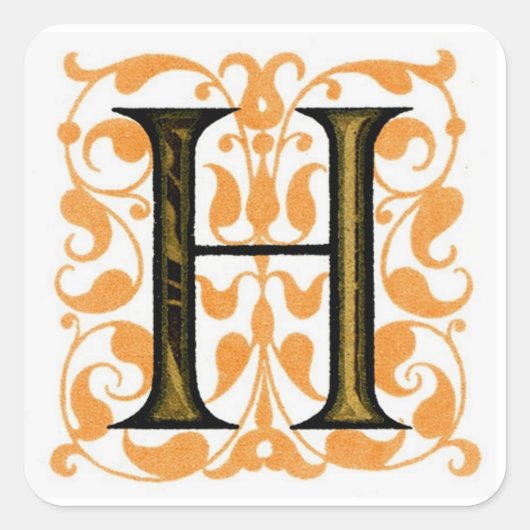 Fancy  monogram "H" - Sticker (Voorkant)