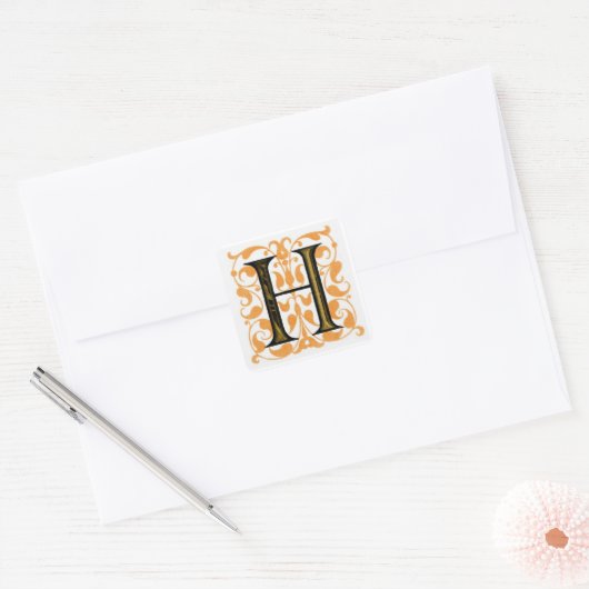 Fancy  monogram "H" - Sticker (Envelop)