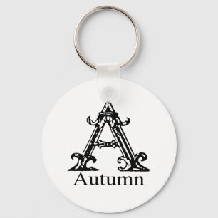 Fancy monogram: herfst sleutelhanger
