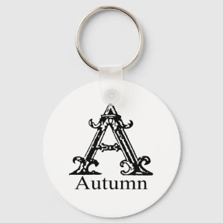 Fancy monogram: herfst sleutelhanger
