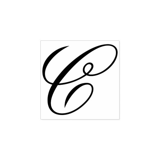 Fancy monogram kalligrafie Letter C Rubberstempel (Afrduk)