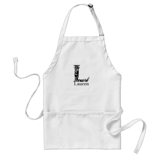 Fancy monogram: Lauren Standaard Schort (Voorkant)