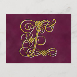 Fancy monogram letter F Briefkaart