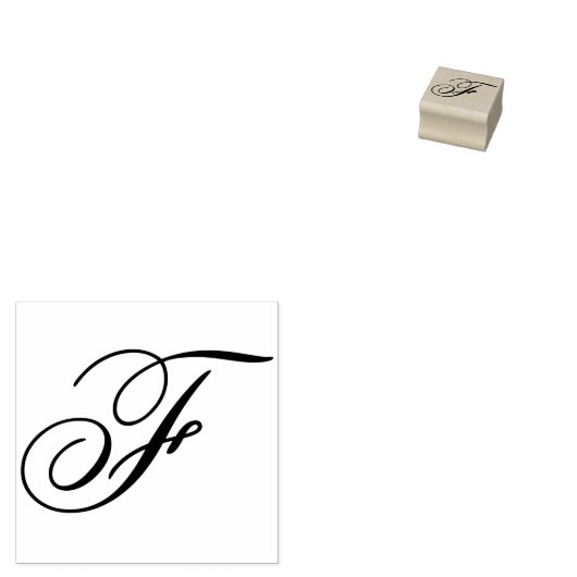 Fancy Monogram Letter F geeft Ontwerp om te wijzig Rubberstempel (Gestempeld)