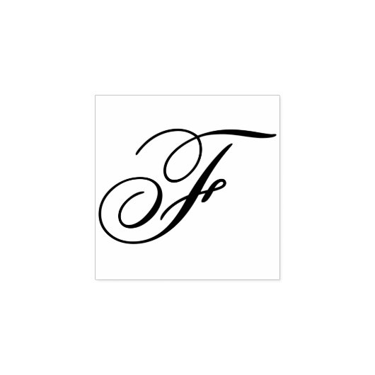Fancy Monogram Letter F geeft Ontwerp om te wijzig Rubberstempel (Afrduk)