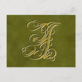Fancy monogram Letter I, kleur aanpassen Briefkaart (Voorkant)