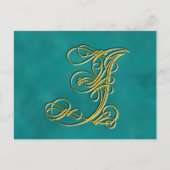 Fancy monogram letter J, kleur aanpassen Briefkaart (Voorkant)