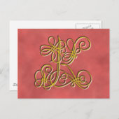 Fancy monogram letter K, kleur aanpassen Briefkaart (Voorkant / Achterkant)