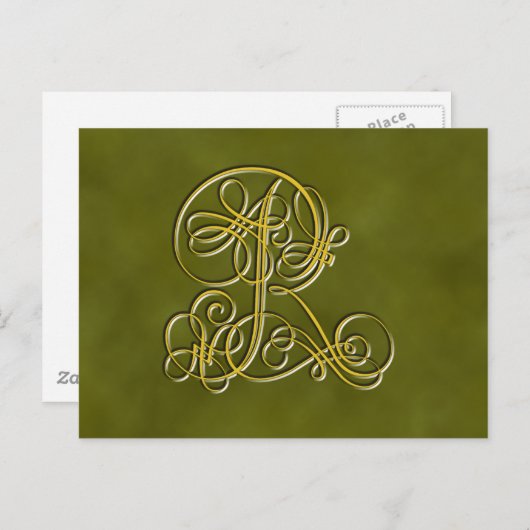 Fancy monogram letter R Briefkaart (Voorkant / Achterkant)