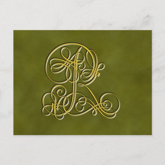 Fancy monogram letter R Briefkaart (Voorkant)