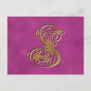 Fancy monogram letter S Briefkaart