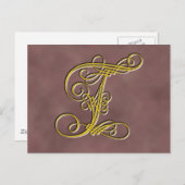 Fancy monogram letter T Briefkaart (Voorkant / Achterkant)