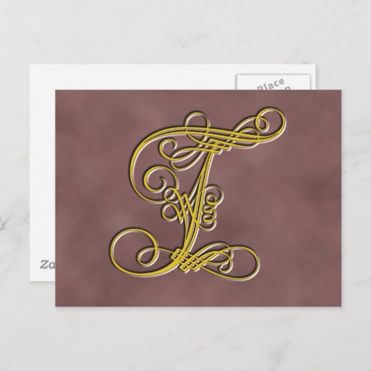 Fancy monogram letter T Briefkaart (Voorkant / Achterkant)