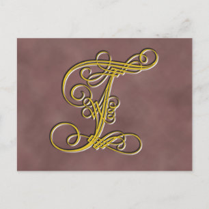 Fancy monogram letter T Briefkaart