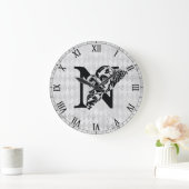 Fancy monogram "N" Acrylwandklok Grote Klok (Huis)