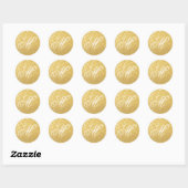 Fancy Monogram Nepparel Pastel Bokeh Gouden Glitte Ronde Sticker (Vel)