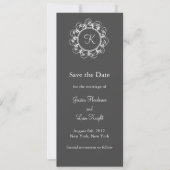 Fancy Monogram Opslaan Datum (grijs) Save The Date (Voorkant)