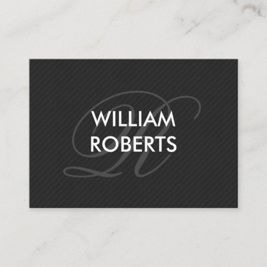 Fancy Monogram Pin Stripe Visitekaartje (Voorkant)