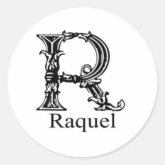 Fancy Monogram: Raquel Ronde Sticker (Voorkant)