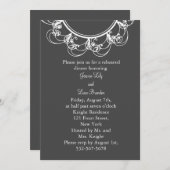 Fancy monogram repetitie binnenuitnodiging (grijs) kaart (Voorkant / Achterkant)