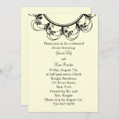 Fancy monogram repetitief diner (off+white) kaart (Voorkant / Achterkant)