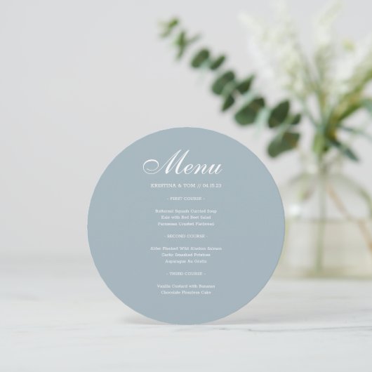 Fancy Monogram Rond Menu Kaart (Staand voorkant)
