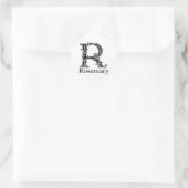 Fancy monogram: rozemarijn ronde sticker (Tas)
