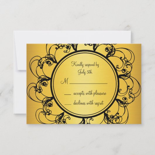 Fancy monogram RSVP (Voorkant)