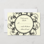 Fancy Monogram RSVP (gebroken wit) (Voorkant)