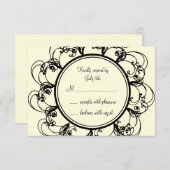 Fancy Monogram RSVP (gebroken wit) (Voorkant / Achterkant)