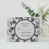 Fancy monogram RSVP (grijs) (Staand voorkant)